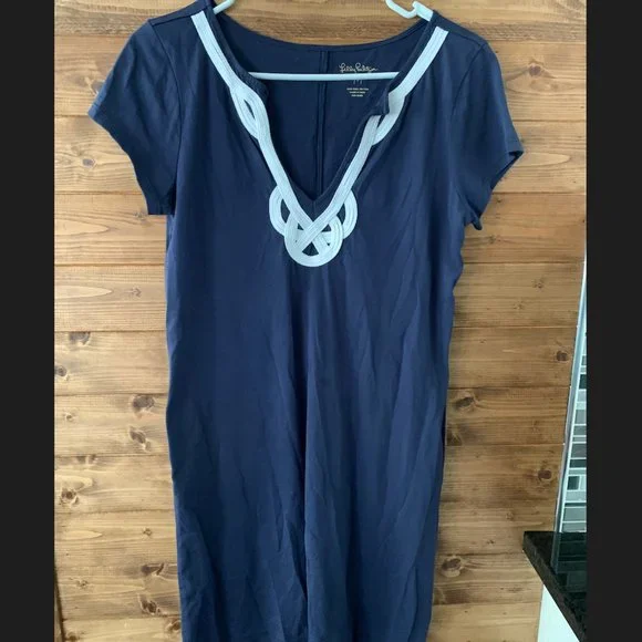 Lilly Pulitzer Brewster Dress Size M True Navy - Picture 2 of 3